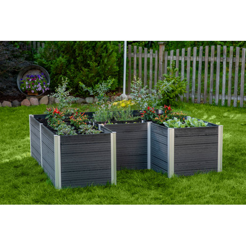 Vita Urbana 6 ft x 6 ft Keyhole Composting Composite Raised Garden Bed